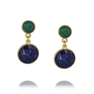 Lapis and Emerald Sister Earrings