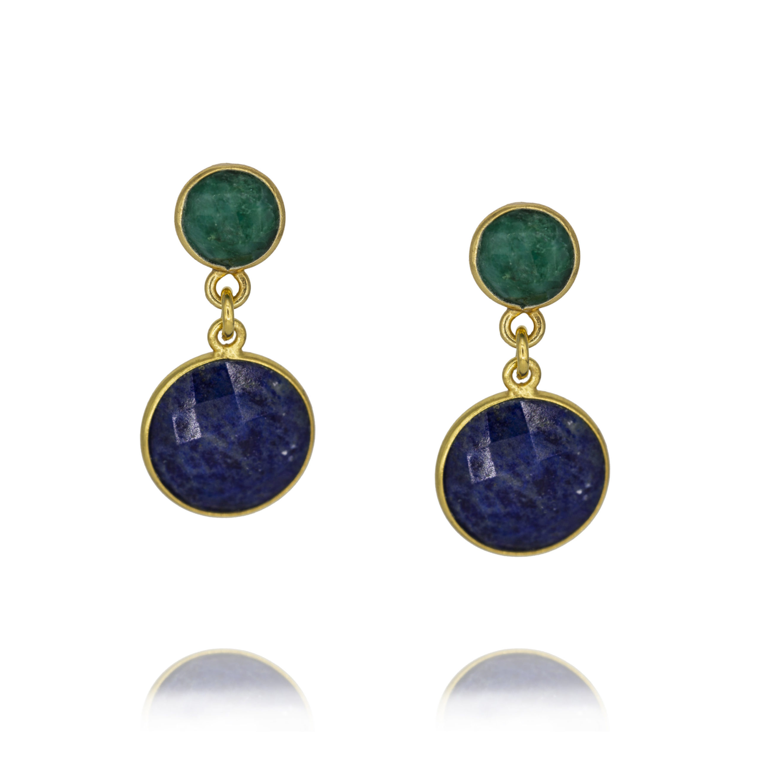 Lapis and Emerald Sister Earrings | Van Peterson London