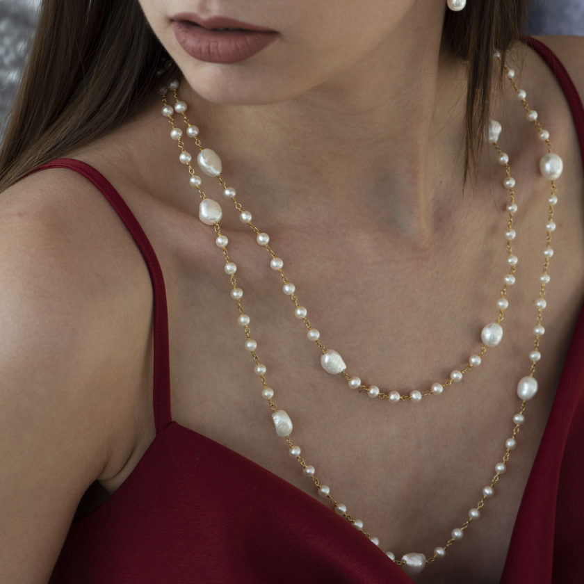 gold cambon pearl necklace