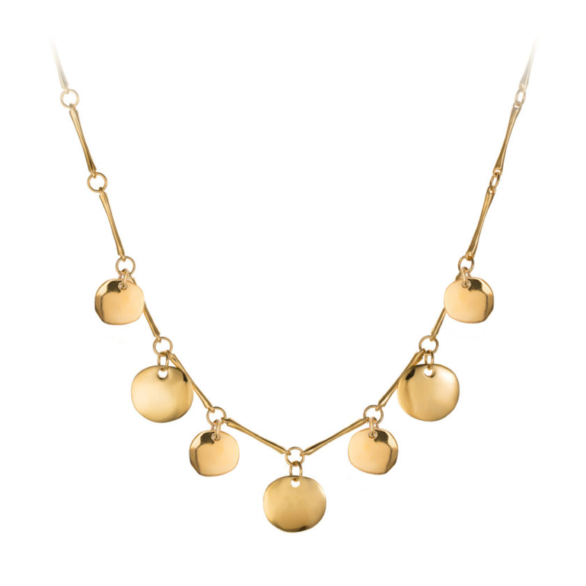 Gold disc necklace