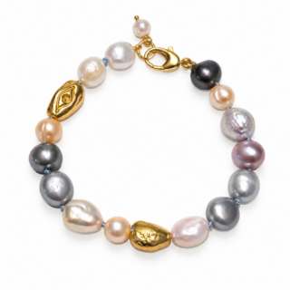 Evil Eye and Pearl Bracelet