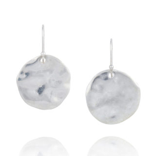 'Marissa' Large Hammered Silver Disc Earrings