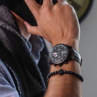 Black Agate Cross Bracelet