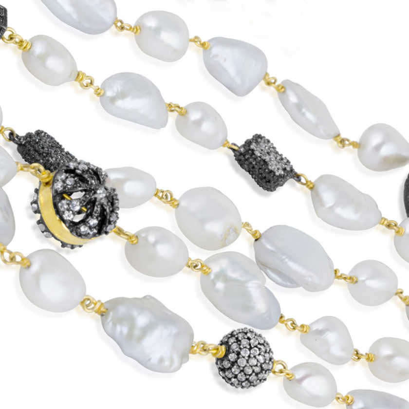 pave pearl necklace