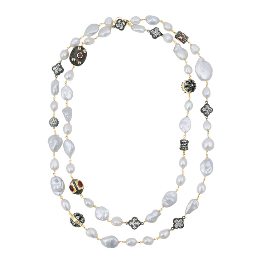 Pave Pearl Necklace
