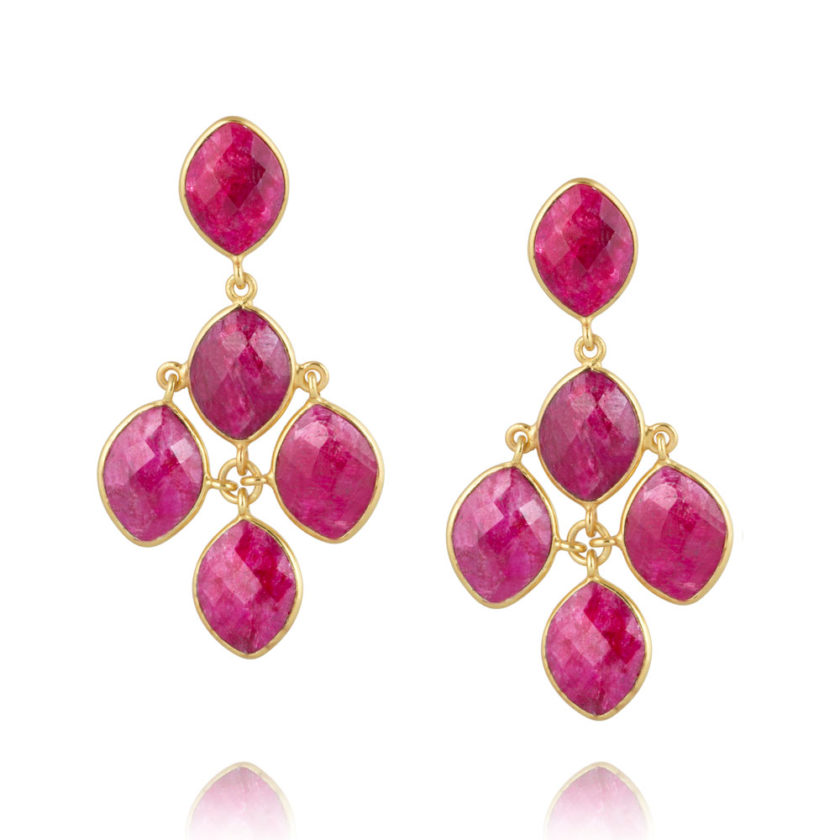 ruby chandelier earrings