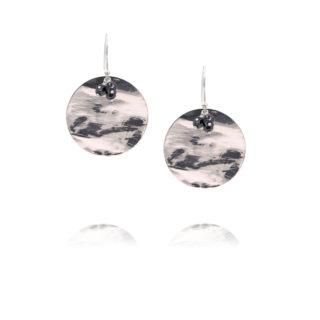 Sterling Silver Disc And Hematite Earrings