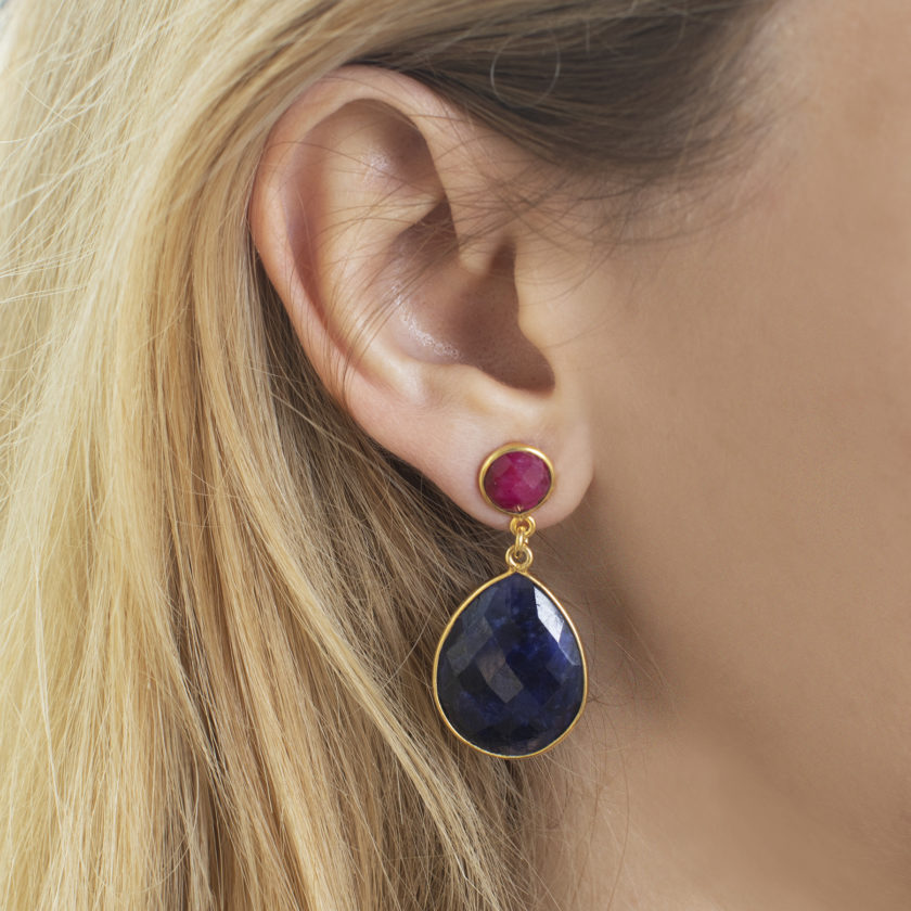 Ruby Sapphire earrings