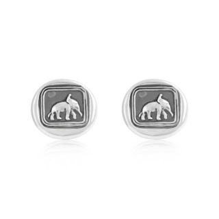 Silver Stamp Elephant Cufflinks