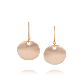 Small Smooth Rose Gold Disc Earrings