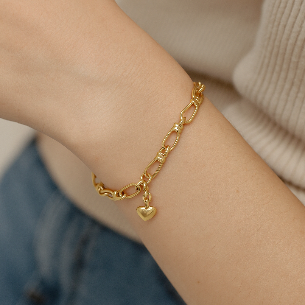Gold lock bracelet